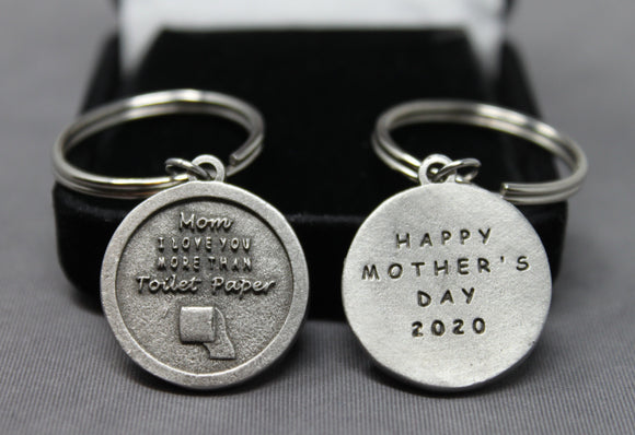 Mother's Day Key Chain, Mother's Day Toilet Paper Key Chain for Mom, Mom, I love you more than toilet paper