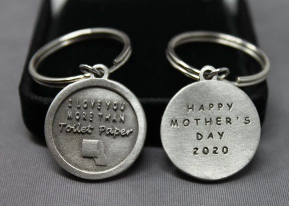 Mother's Day Key Chain, Mother's Day Toilet Paper Key Chain, I love you more than toilet paper