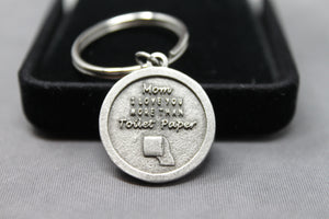 Mother's Day Key Chain, Mother's Day Toilet Paper Key Chain for Mom, Mom, I love you more than toilet paper